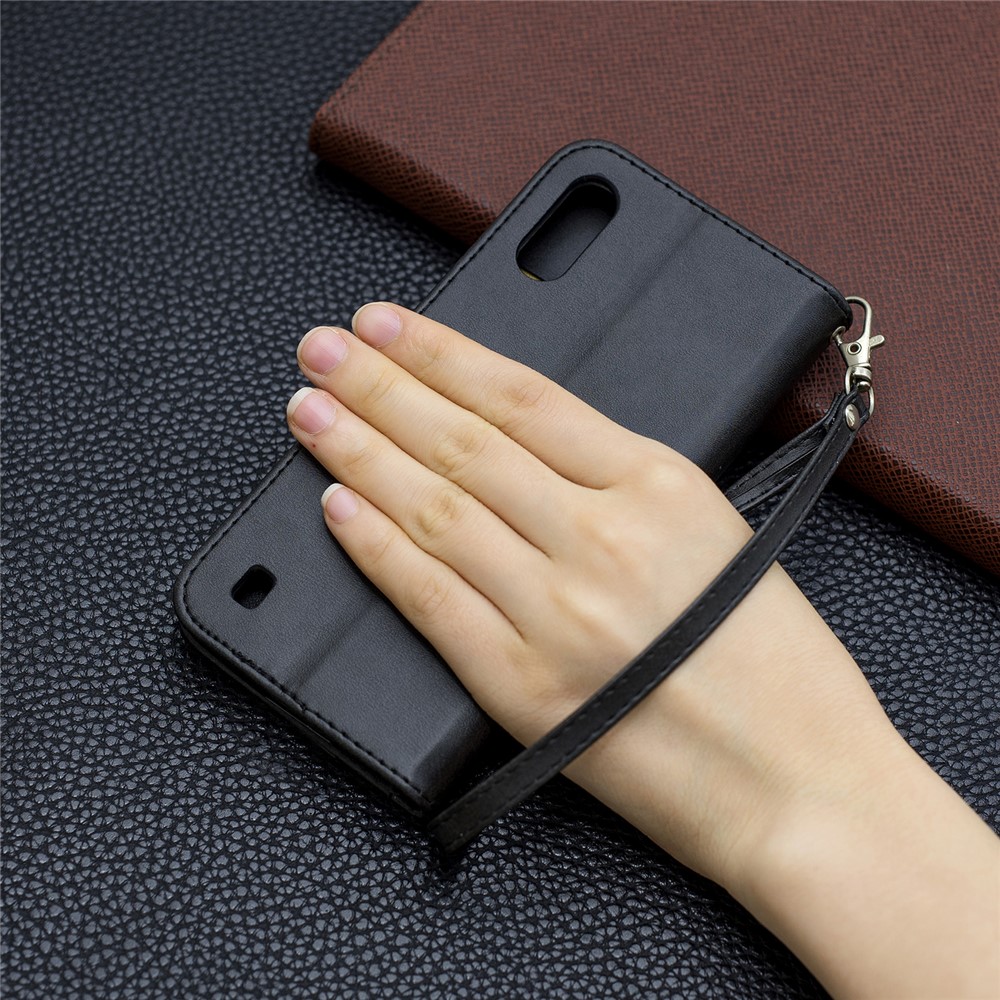 Wallet Leather Stand Case for Samsung Galaxy A01 - Black-9