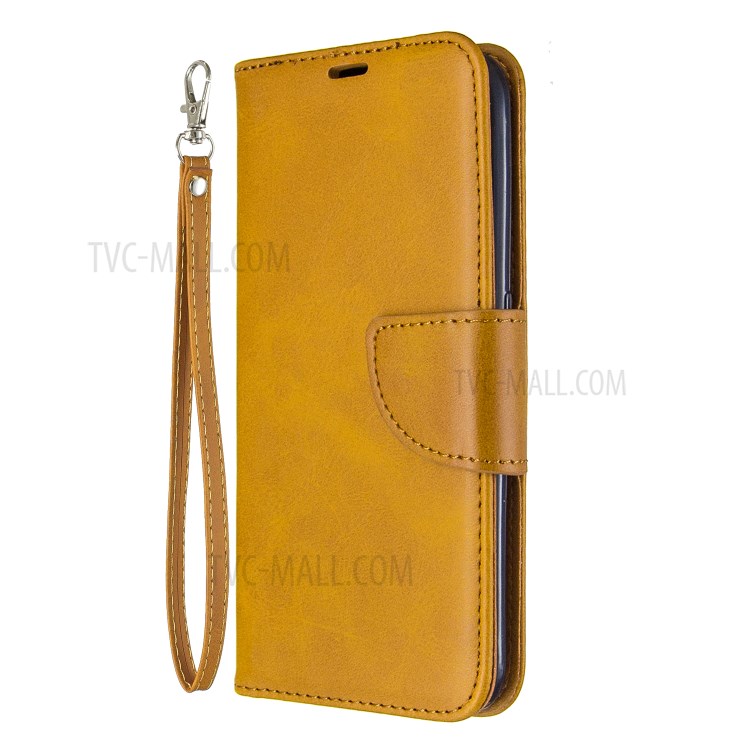 Wallet Leather Stand Case for Samsung Galaxy A01 - Brown-2