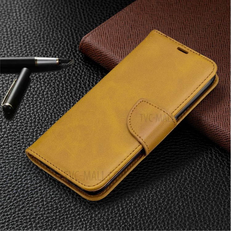 Wallet Leather Stand Case for Samsung Galaxy A01 - Brown-7