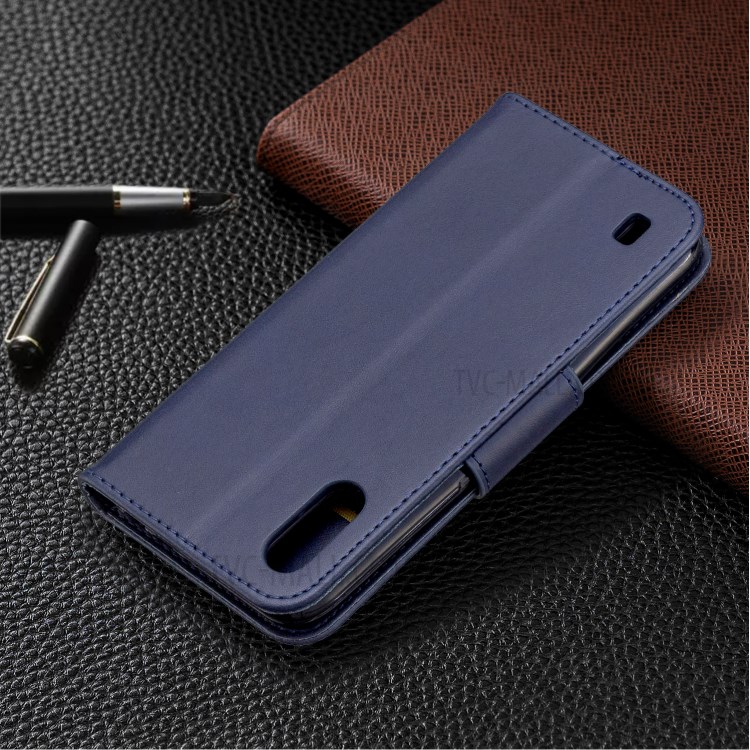 Wallet Leather Stand Case for Samsung Galaxy A01 - Blue-8