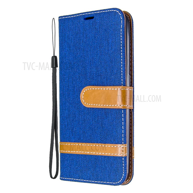 Surtidos Caso Del Soporte De La Carpeta De Cuero Tela De Los Pantalones Vaqueros De Color Para Samsung Galaxy A01 - Bebe Azul-2