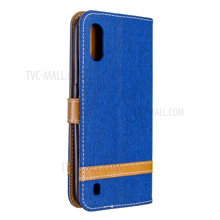 Surtidos Caso Del Soporte De La Carpeta De Cuero Tela De Los Pantalones Vaqueros De Color Para Samsung Galaxy A01 - Bebe Azul-3