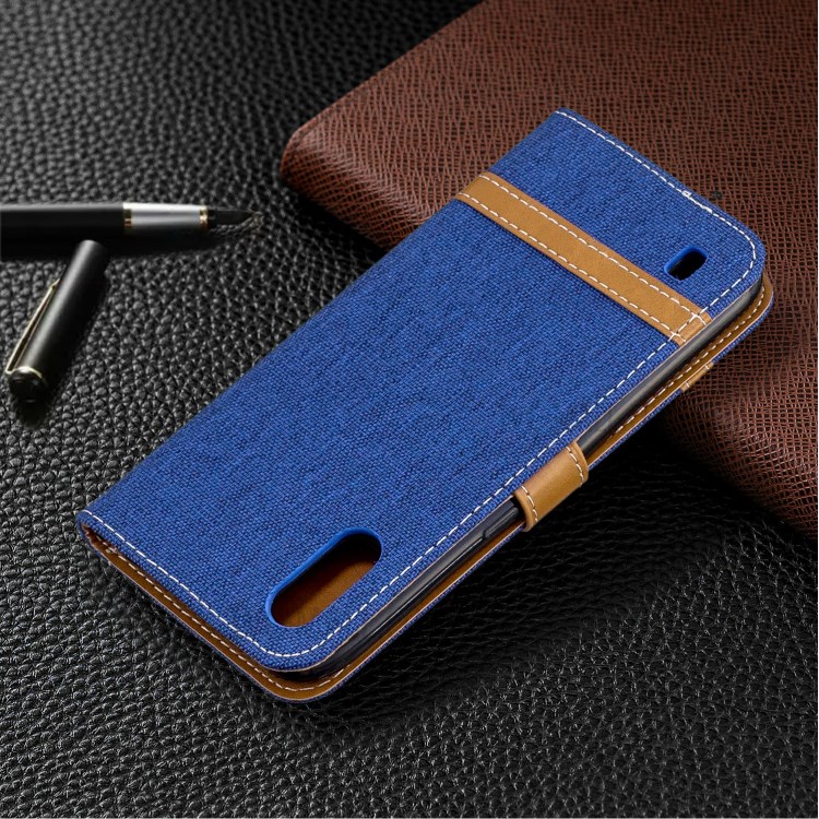 Surtidos Caso Del Soporte De La Carpeta De Cuero Tela De Los Pantalones Vaqueros De Color Para Samsung Galaxy A01 - Bebe Azul-8