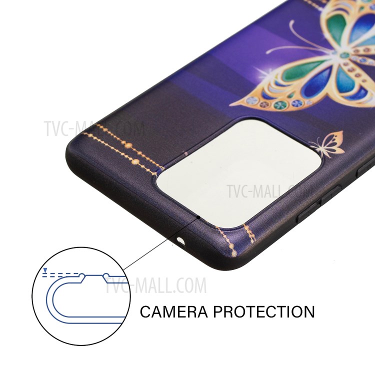 Pattern Printing Embossed TPU Shell Case for Samsung Galaxy S20 Ultra - Colorized Butterfly-4