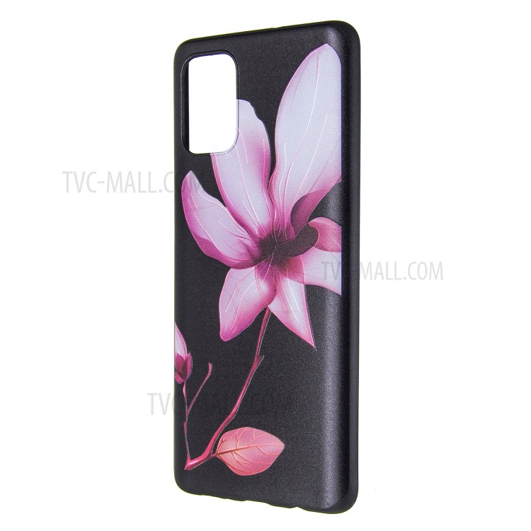 Embossment TPU Case Pattern Printing Soft Phone Shell for Samsung Galaxy A71 - Pretty Flower-2