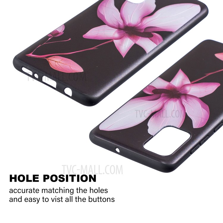 Embossment TPU Case Pattern Printing Soft Phone Shell for Samsung Galaxy A71 - Pretty Flower-3