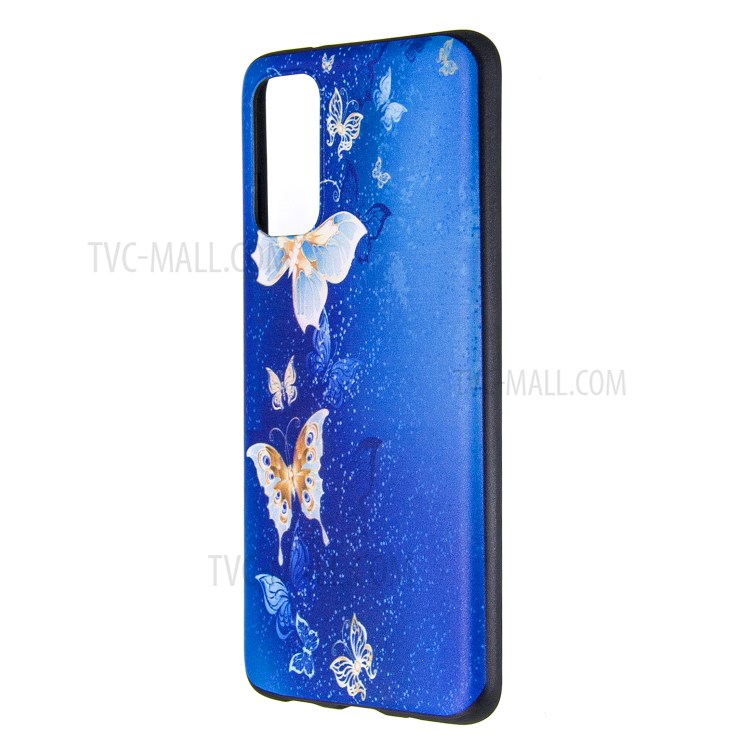 Pattern Printing Embossment Soft TPU Case Cover for Samsung Galaxy S20 - Butterfly Pattern-2