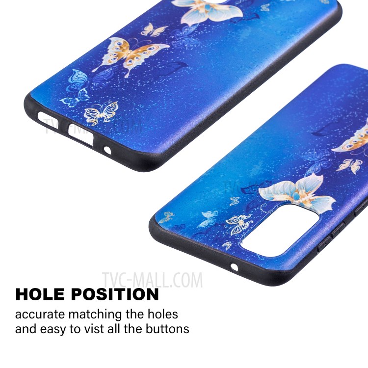 Pattern Printing Embossment Soft TPU Case Cover for Samsung Galaxy S20 - Butterfly Pattern-3