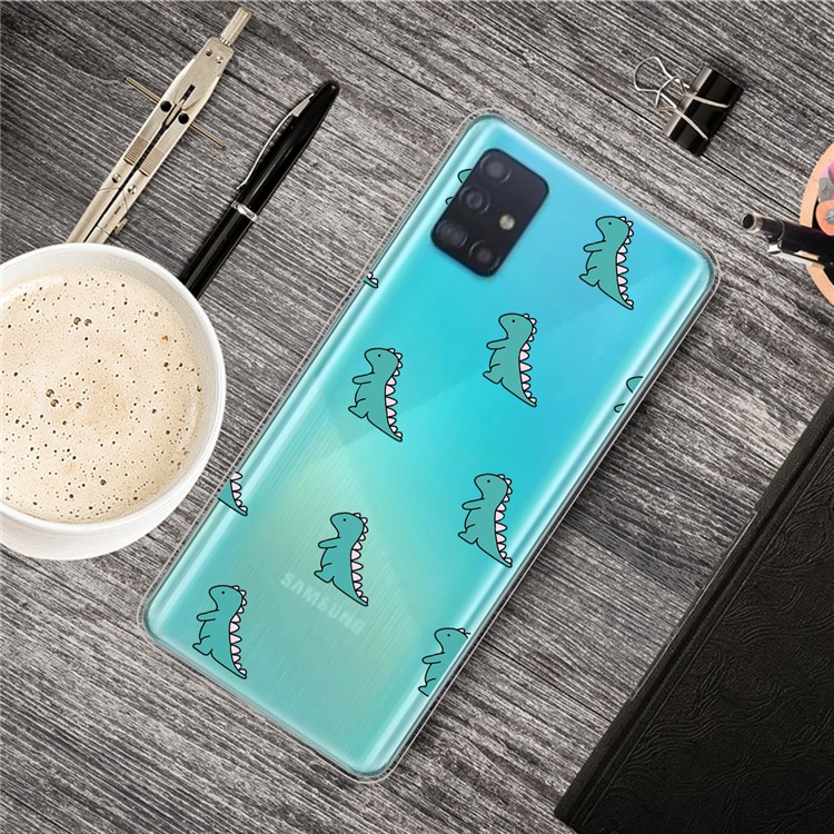 Cartoon -muster -druck -tpu -schutzhülle Shell Für Samsung Galaxy A71 - Süße Dinosaurier