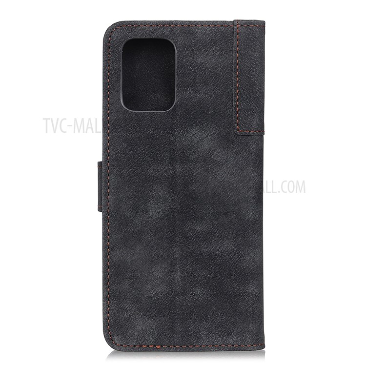 Vintage PU Leather Magnetic Phone Case with Wallet Stand for Samsung Galaxy S20 - Black-8