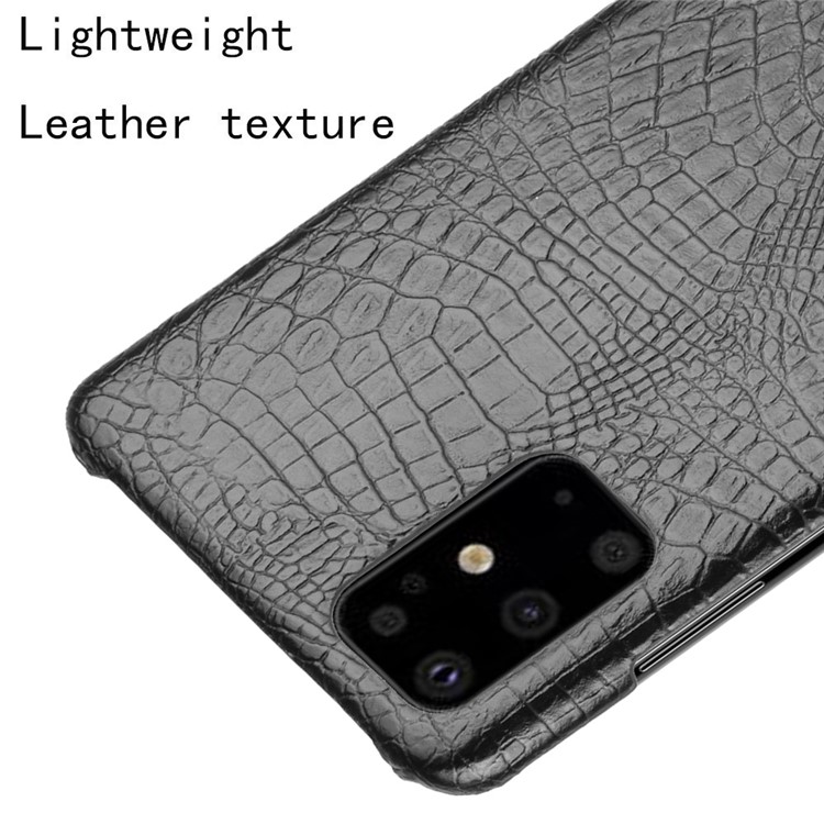 Crocodile Skin PU Leather Coated Hard PC Shell for Samsung Galaxy S20 / S20 5G - Black-4