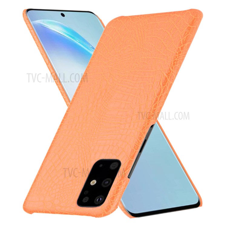 Crocodile Skin PU Leather Coated Hard PC Shell for Samsung Galaxy S20 5G - Orange-2