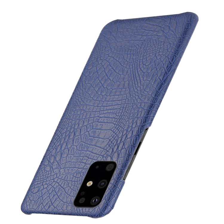 Crocodile Skin PU Leather Coated Hard PC Shell for Samsung Galaxy S20 5G - Dark Blue-3