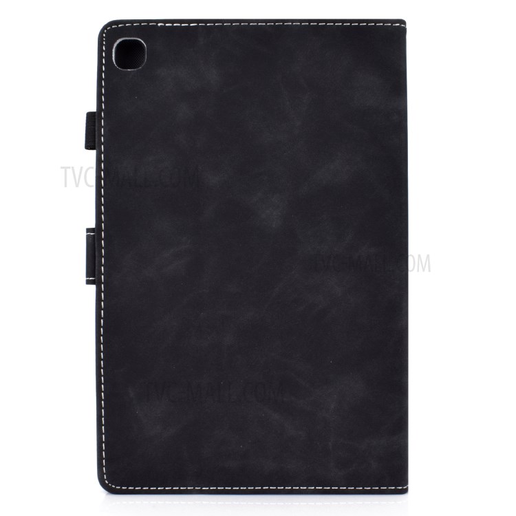 Imprint Elephant Leather Stand Tablet Protection Case for Samsung Galaxy Tab S5e SM-T720 - Black-4