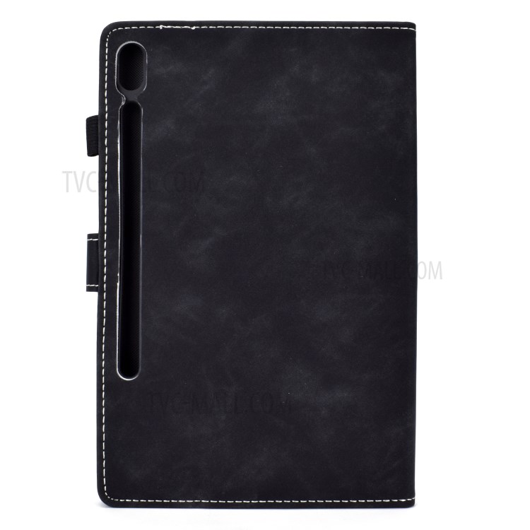 Imprinted Elephant Pattern Leather Stand Case for Samsung Galaxy Tab S6 T860 - Black-5