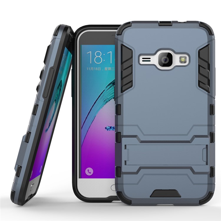 

PC TPU Protective Case for Samsung Galaxy J1 (2016) with Kickstand - Dark Blue