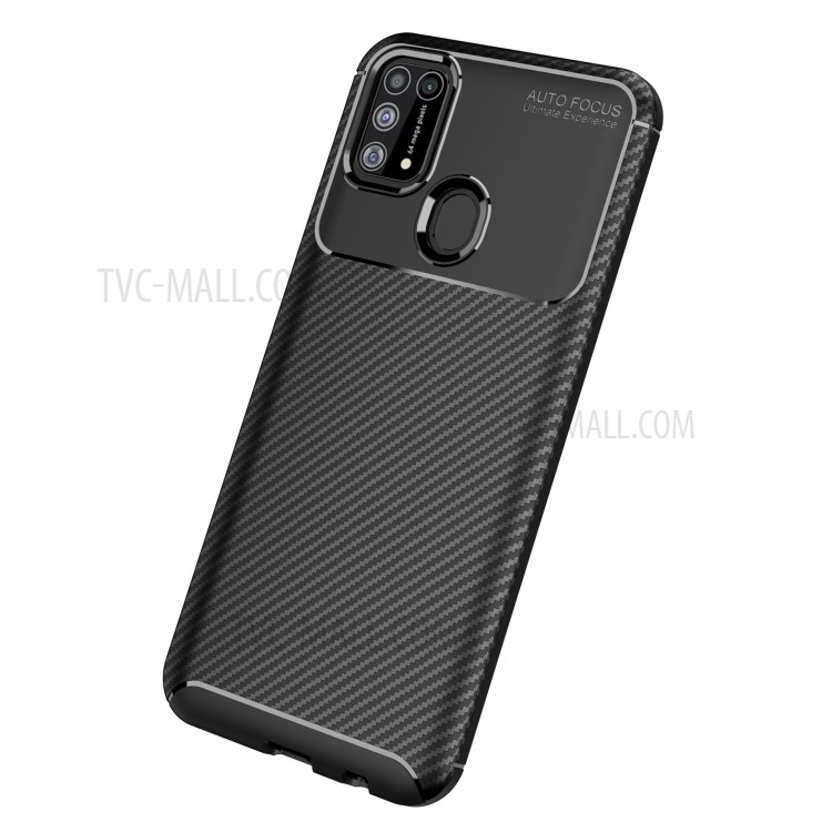 Drop Resistant Carbon Fiber TPU Case for Samsung Galaxy M31 - Black-2