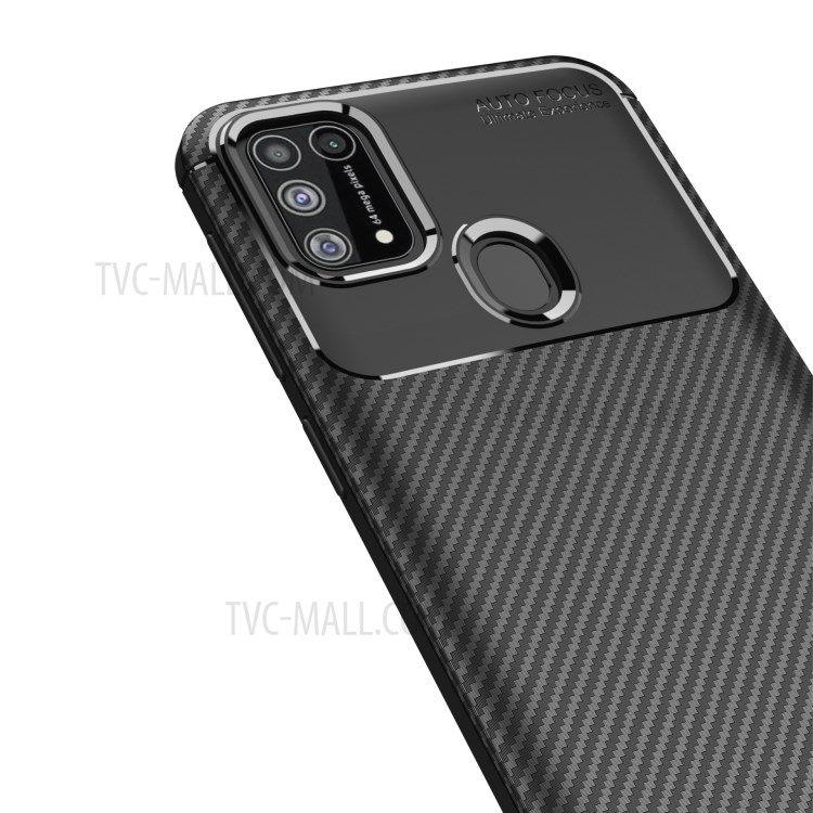 Drop Resistant Carbon Fiber TPU Case for Samsung Galaxy M31 - Black-3