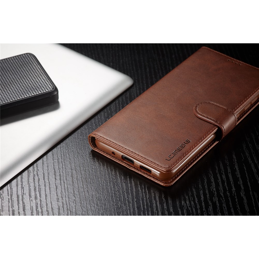 LC.IMEEKE Leather Wallet Case for Samsung Galaxy S20 - Coffee-13