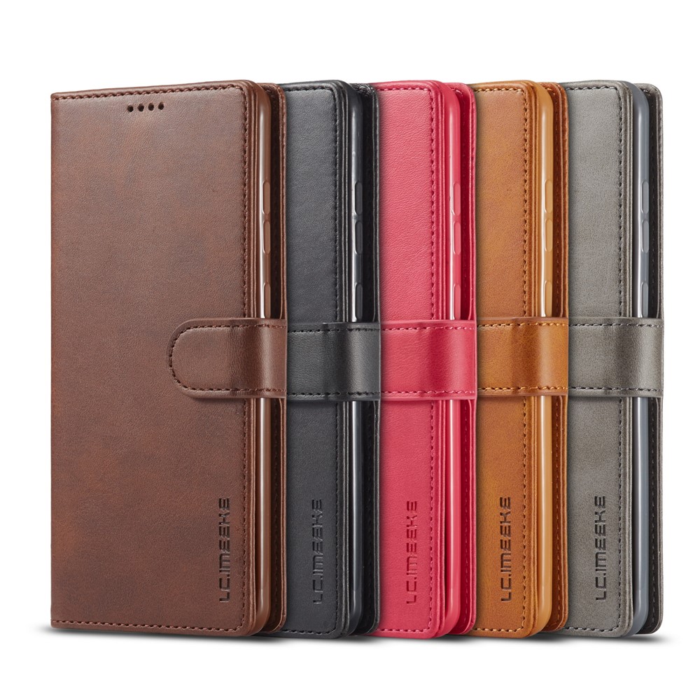 LC.IMEEKE Leather Wallet Case for Samsung Galaxy S20 - Coffee-16