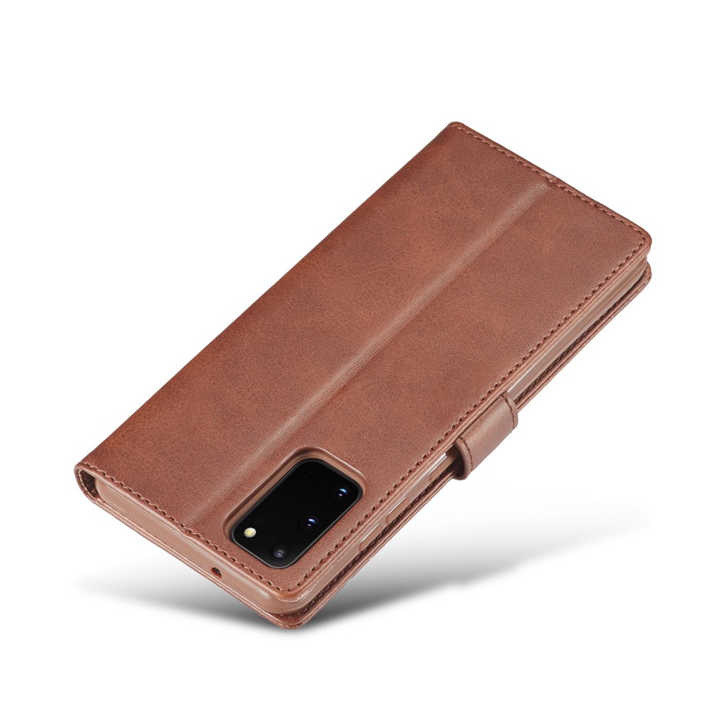 LC.IMEEKE Leather Wallet Case for Samsung Galaxy S20 - Coffee-5