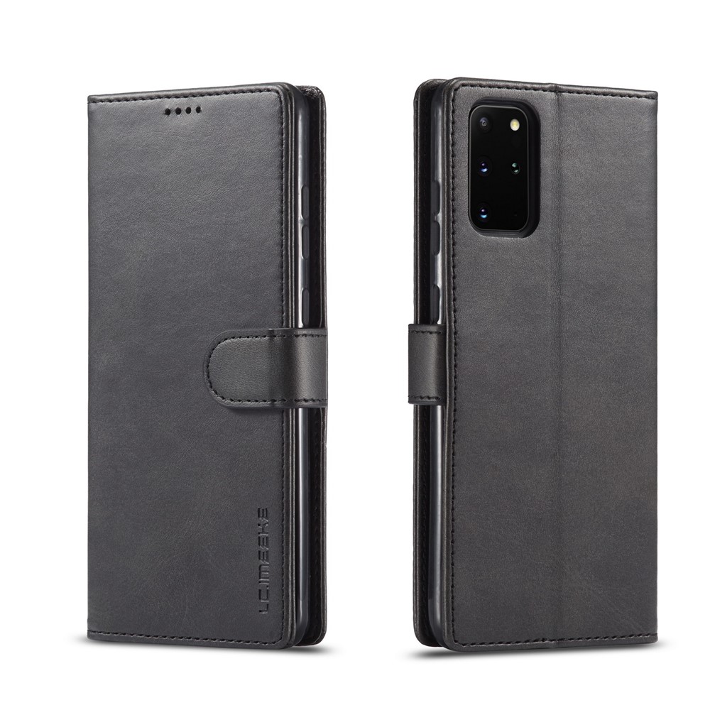 LC.IMEEKE Leather Wallet Stand Case for Samsung Galaxy S20 Plus - Black-1