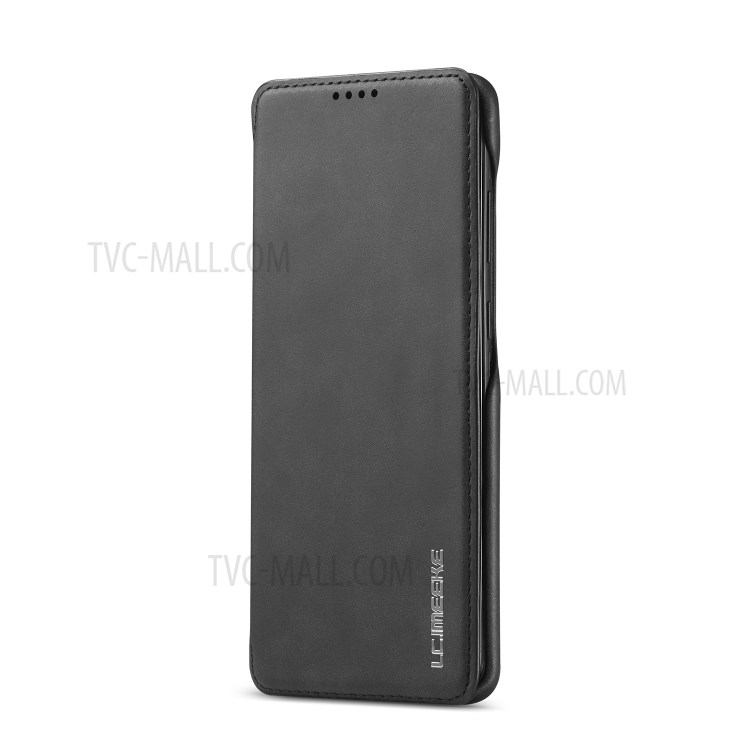 LC.IMEEKE Retro Style PU Leather Card Holder Case for Samsung Galaxy S20 Ultra - Black-3