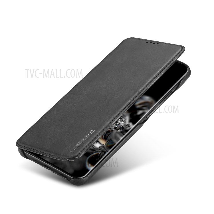 LC.IMEEKE Retro Style PU Leather Card Holder Case for Samsung Galaxy S20 Ultra - Black-5