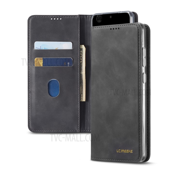 LC.IMEEKE LC-002 Wallet Leather Stand Case for Samsung Galaxy S20 Ultra - Black-2