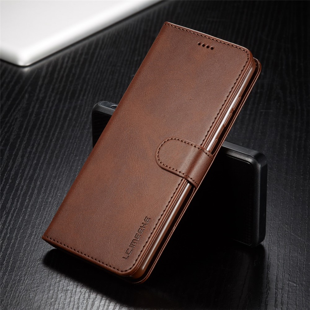 LC.IMEEKE Leather Wallet Case for Samsung Galaxy A71 - Coffee-6
