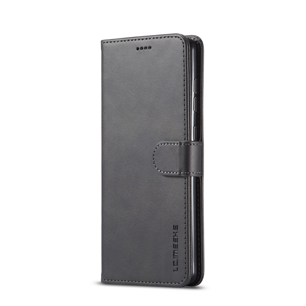 LC.IMEEKE Leather Wallet Case for Samsung Galaxy A71 - Black-1