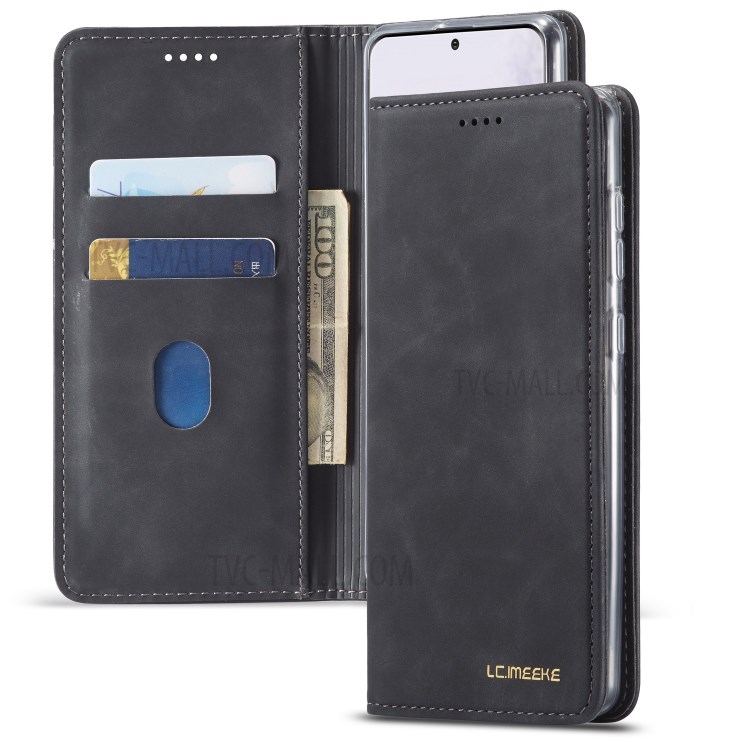 LC.IMEEKE LC-002 Wallet Leather Stand Case for Samsung Galaxy A71 - Black-2