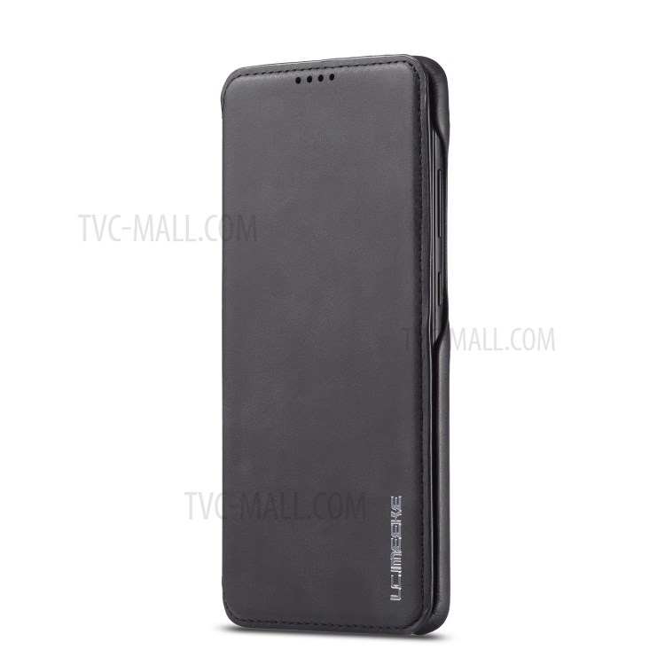 LC.IMEEKE Retro Style PU Leather Card Holder Case for Samsung Galaxy S20 - Black-3