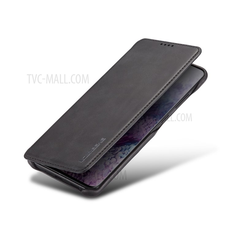 LC.IMEEKE Retro Style PU Leather Card Holder Case for Samsung Galaxy S20 - Black-5