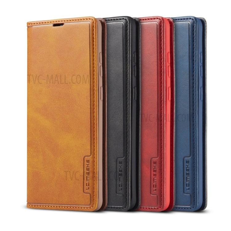 LC.IMEEKE Retro Style LC-001 Series Leather Card Holder Case for Samsung Galaxy S20 Plus - Black-13