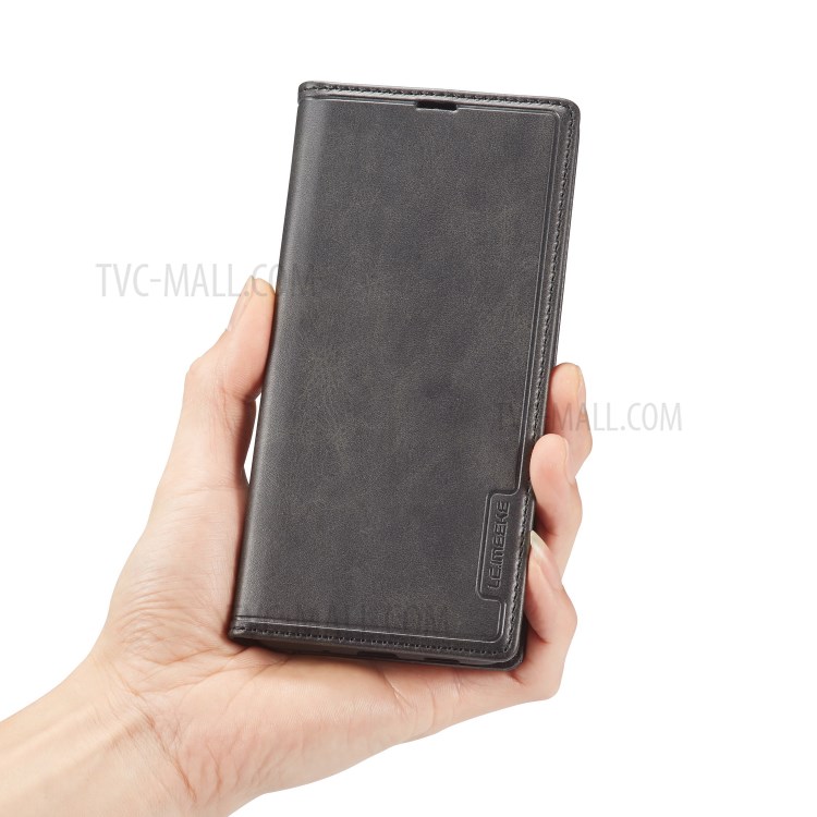 LC.IMEEKE Retro Style LC-001 Series Leather Card Holder Case for Samsung Galaxy S20 Plus - Black-6