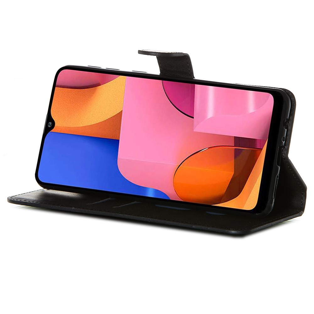 Com Carteira Ficar Estojo De Couro Da Aleta Para Samsung Galaxy A21 - Preto-4