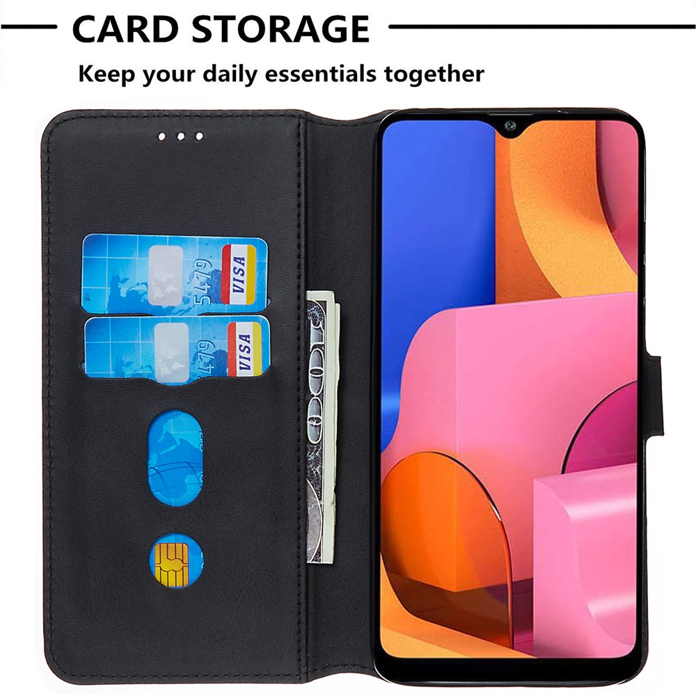 Com Carteira Ficar Estojo De Couro Da Aleta Para Samsung Galaxy A21 - Preto-9
