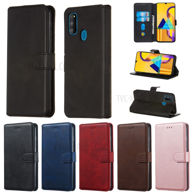 Classic Style Wallet Leather Stand Case for Samsung Galaxy M30s - Black-15