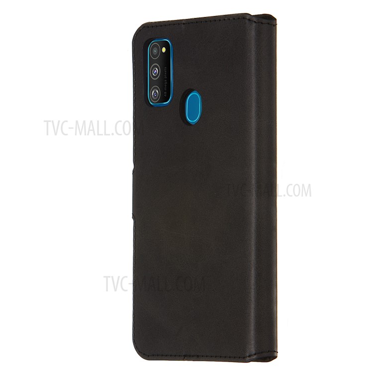 Classic Style Wallet Leather Stand Case for Samsung Galaxy M30s - Black-6