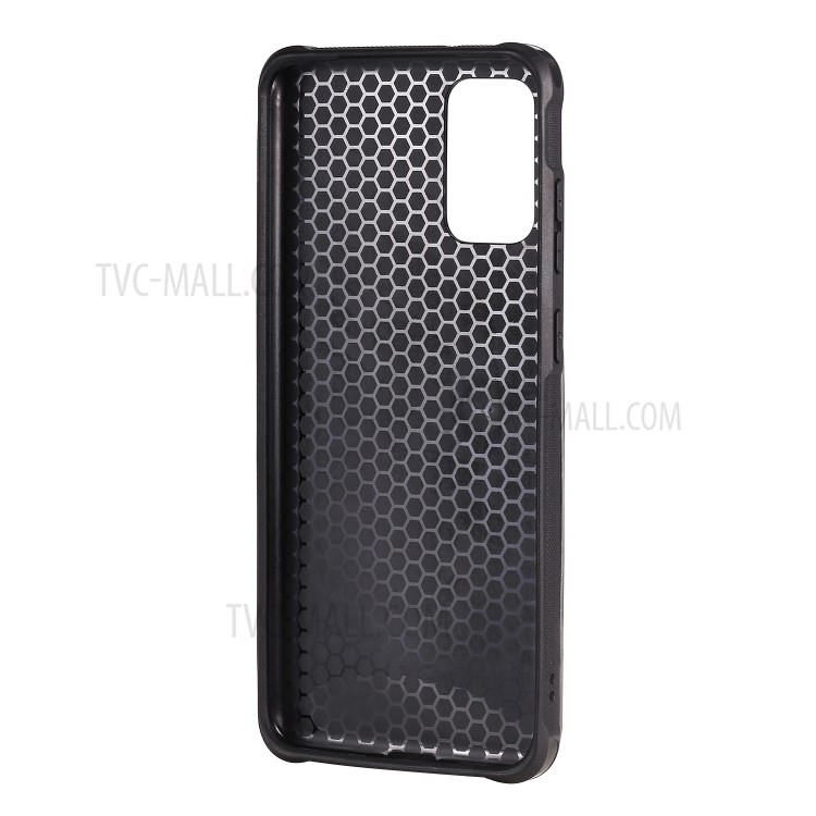 Kickstand PU Leather Coated TPU with Card Holders Phone Cover for Samsung Galaxy S20 Plus - Grey-3