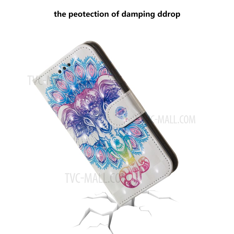 Light Spot Decor Patterned Leather Wallet Stand Case for Samsung Galaxy A51 - Abstract Animal-8