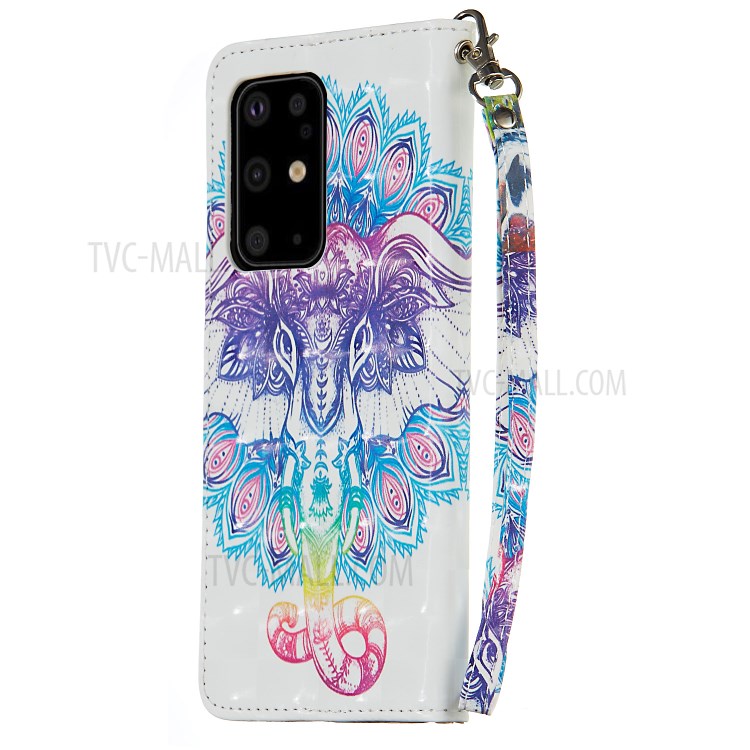 Light Spot Decor Patterned Leather Wallet Stand Case for Samsung Galaxy S20 Plus - Abstract Animal-3