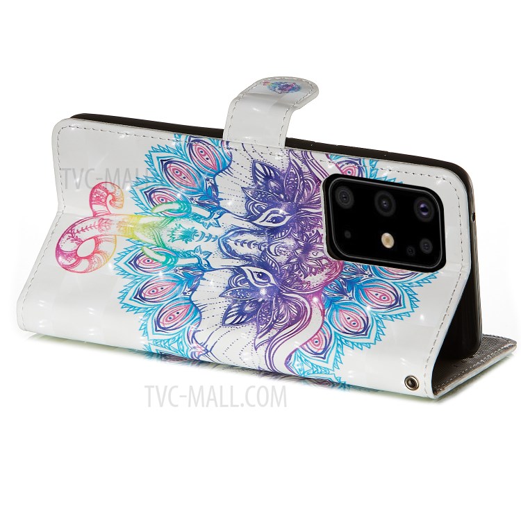 Light Spot Decor Patterned Leather Wallet Stand Case for Samsung Galaxy S20 Plus - Abstract Animal-4