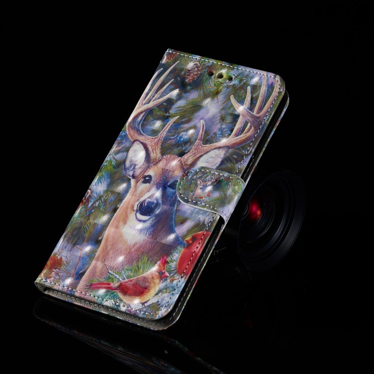 Light Spot Decor Patterned Leather Wallet Stand Case for Samsung Galaxy S20 - Elk-11