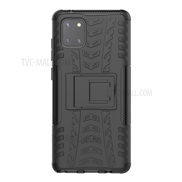 Cool Tyre PC + TPU Hybrid Kickstand Phone Cover for Samsung Galaxy A81/Note 10 Lite - Black-3