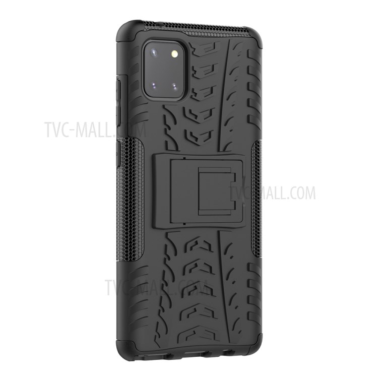 Cool Tyre PC + TPU Hybrid Kickstand Phone Cover for Samsung Galaxy A81/Note 10 Lite - Black-5