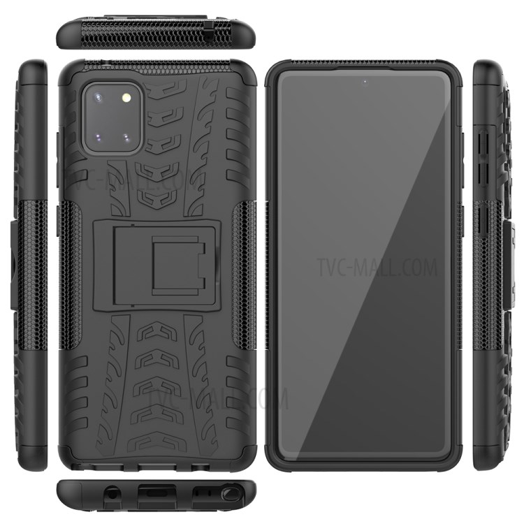 Cool Tyre PC + TPU Hybrid Kickstand Phone Cover for Samsung Galaxy A81/Note 10 Lite - Black-9