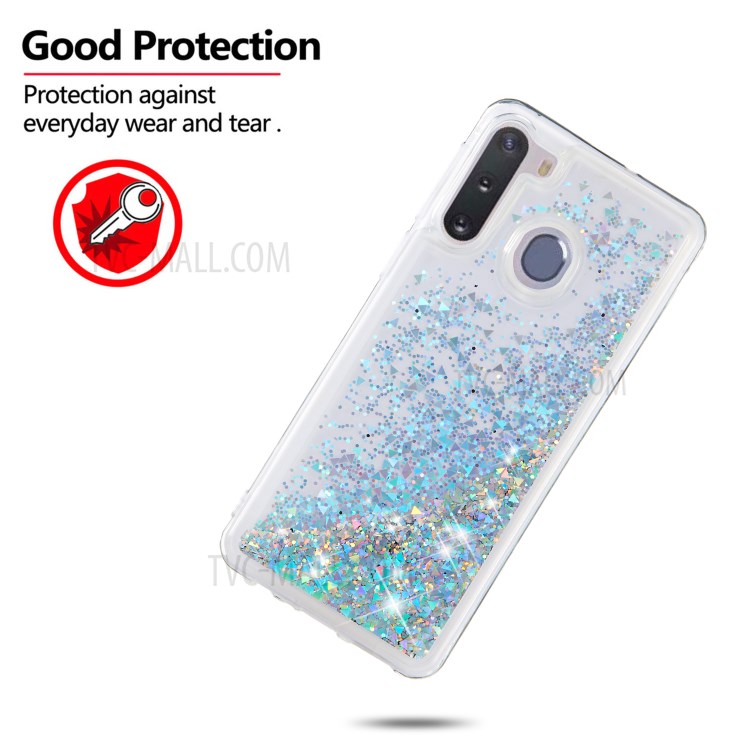 Glitter Powder Quicksand TPU Phone Shell for Samsung Galaxy A21 - Silver-3