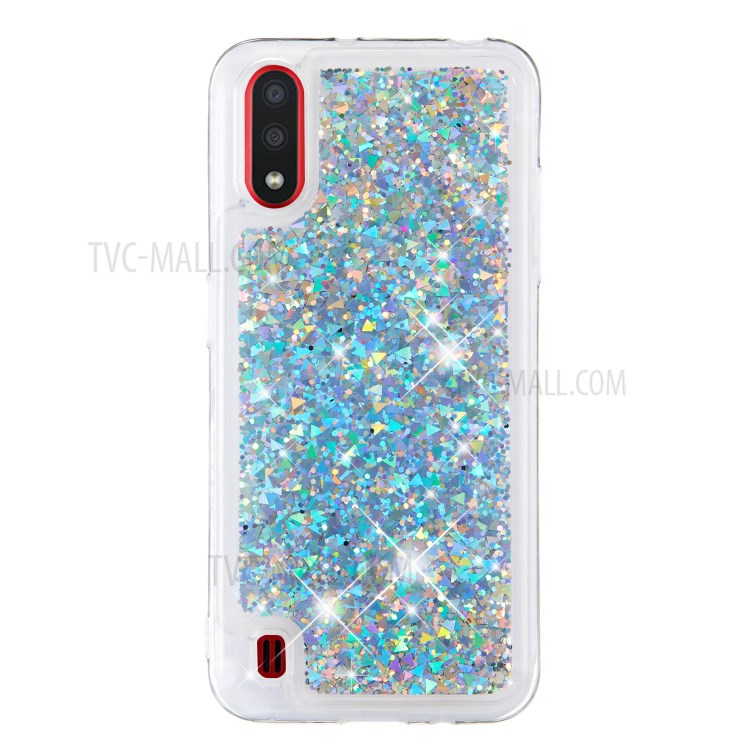 Glitter Powder Quicksand TPU Protective Case for Samsung Galaxy A01 - Silver-2